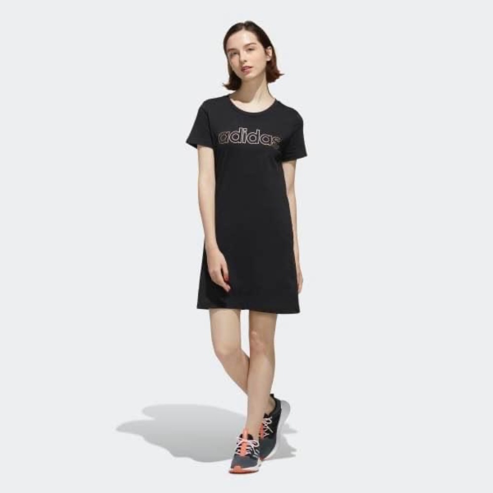 BRAND NEW women adidas logo t shirt dress size L